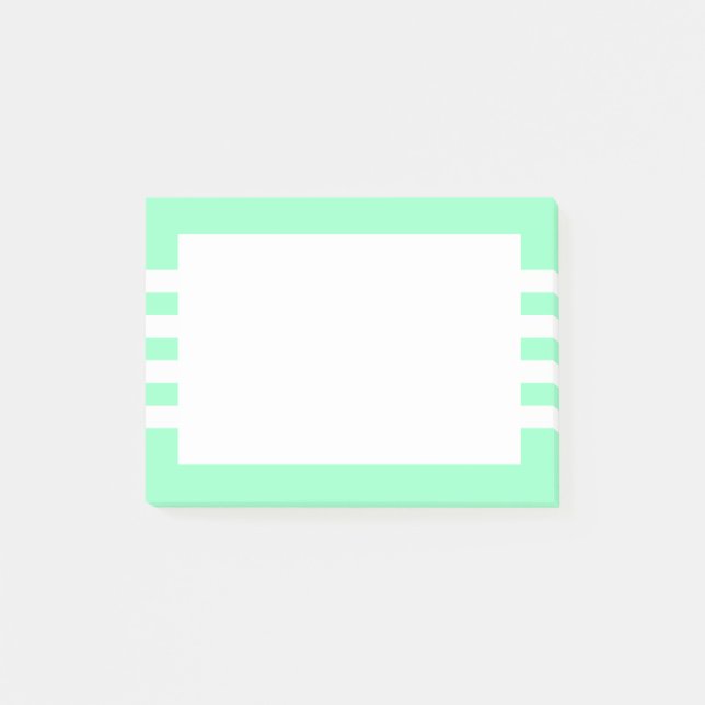 Modern White Stripes Mint Green Post-it Notes (Front)