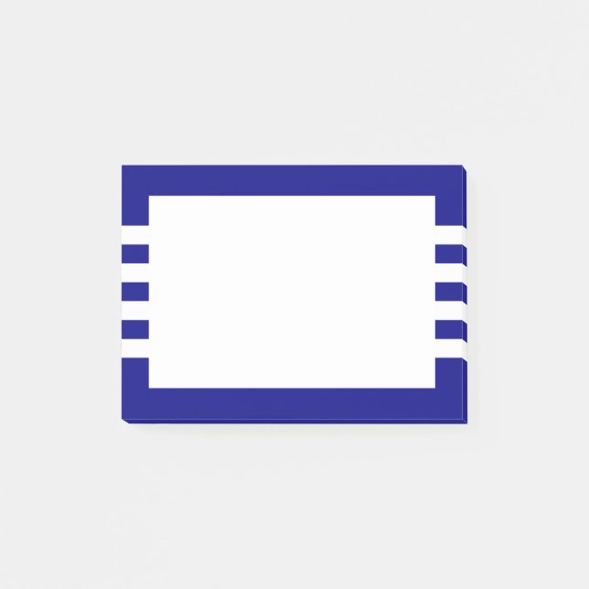 Modern White Stripes Navy Blue Post-it Notes (Front)