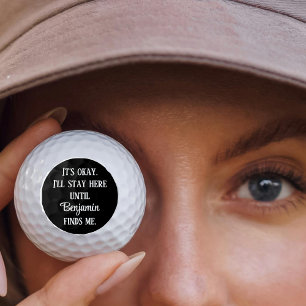 Modern White Typography Funny Humor Joke Lost Golf Balls