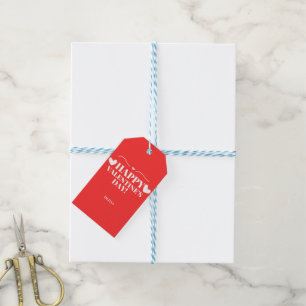 Modern White Valentine Hearts Gift Tags