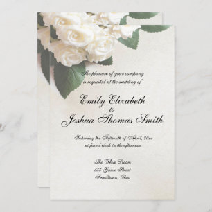 Modern White Wedding Invitations Customisable