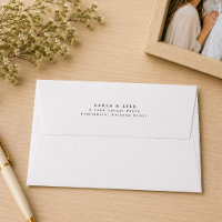 Modern White Wedding Return Address
