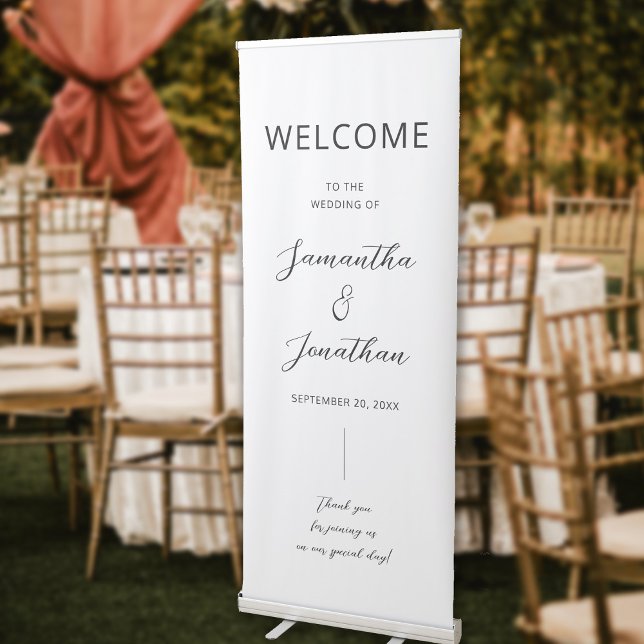 Modern White Wedding Welcome Retractable Banner (Creator Uploaded)