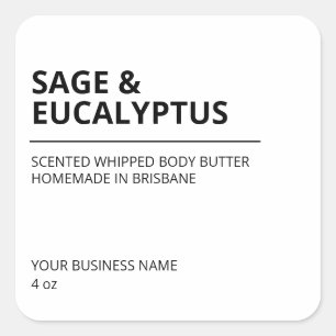 Modern White Whipped Body Butter Labels