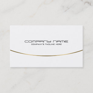 Modern White With Gold Accents Business Card
