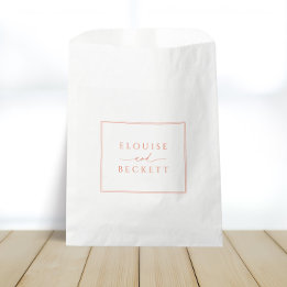 Modern White with Orange Wedding Favour Bags