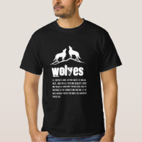 Modern white wolves and text for him black