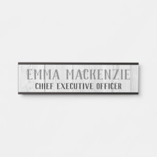 Modern White Wood Hanging Door Sign Name Plate