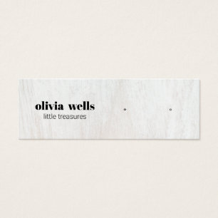 Modern  White Wood  Stud Earring  Display Card