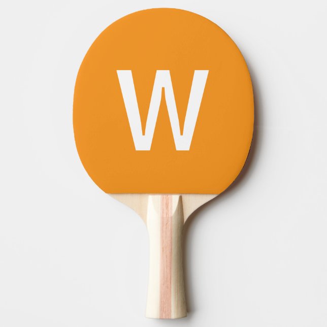 Modern white & yellow Personalised Ping Pong Ball Paddle (Front)