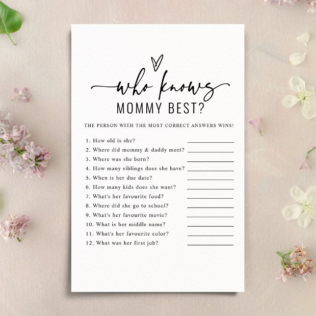 Modern Who Knows Mummy Best Baby Shower Game (Creator Uploaded)