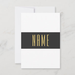 Modern Wide Grey White Stripes Tall Elegant Text Thank You Card