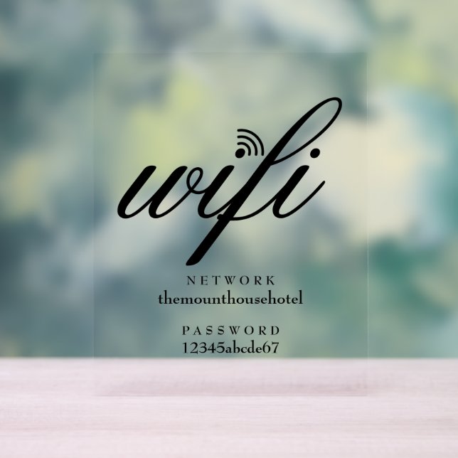 Modern Wifi Network and Password Sign (Neutral)