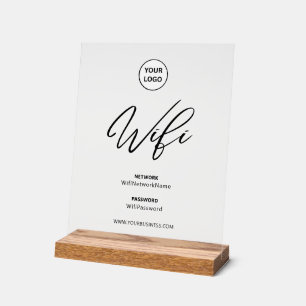Modern Wifi Password Network Acrylic Sign