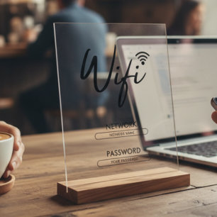 Modern Wifi Password Network  Acrylic Sign