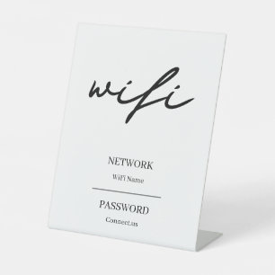 Modern WiFi Password Network Display Pedestal Sign