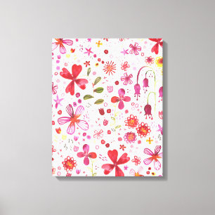 Modern Wild Flower Watercolor Canvas Print