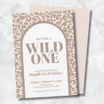 Modern Wild One 1st Birthday Party Invitation<br><div class="desc">Cute Jungle Safari Wild One 1st Birthday Party Invitation. A chic and stylish take on the 'Wild ONE' 1st birthday party theme. An elegant and stylish tone on tone leopard print pattern (or cheetah) is perfect for a little girl or little boy because it is gender neutral. You can actually...</div>