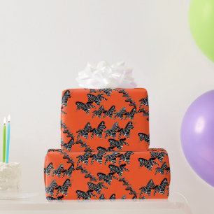 Modern wild orange zebra wrapping paper