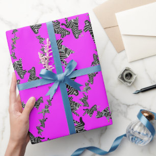 Modern wild purple zebra wrapping paper