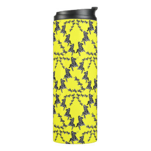 Modern wild yellow zebra thermal tumbler