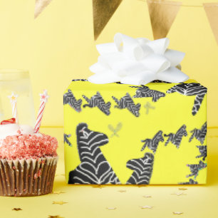 Modern wild yellow zebra wrapping paper