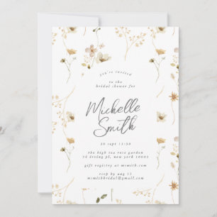 Modern Wildflower Arch Boho Bridal Shower Invitation