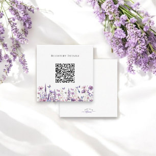 Modern wildflower baby shower registery qr code  enclosure card