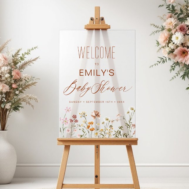 Modern Wildflower Baby Shower Welcome Sign (Creator Uploaded)