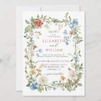 Modern Wildflower Boho Watercolor Wedding