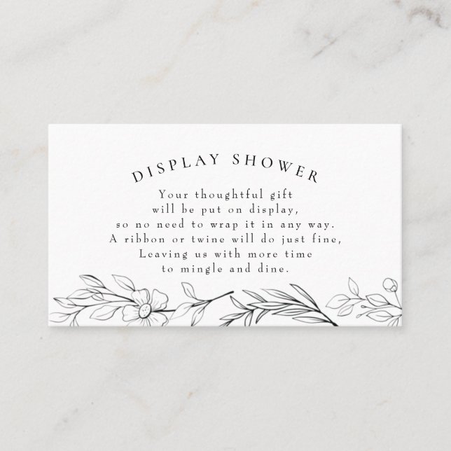 Modern Wildflower Bridal or Baby Display Shower Business Card (Front)