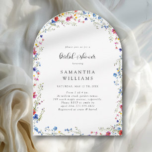 Modern Wildflower Bridal Shower Invitation
