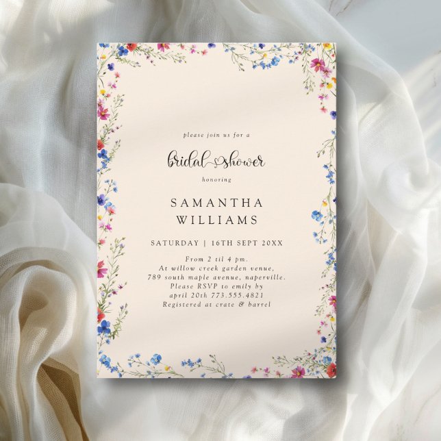 Modern Wildflower Bridal Shower Invitation (Modern Wildflower Bridal Shower Invitation)