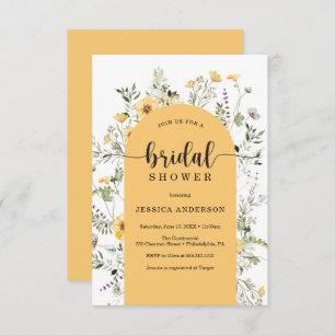 Modern Wildflower Bridal Shower Invitation Card