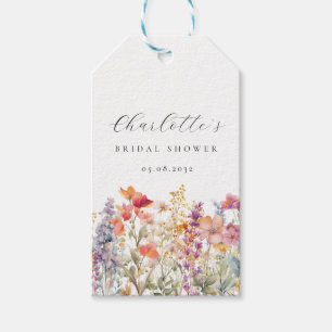 Modern, wildflower Bridal Shower Welcome Gift Tags
