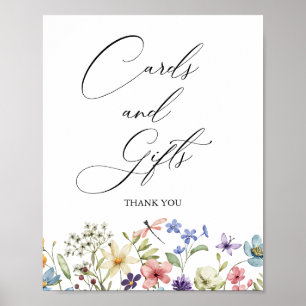 Modern Wildflower Floral Bridal Cards & Gifts Poster