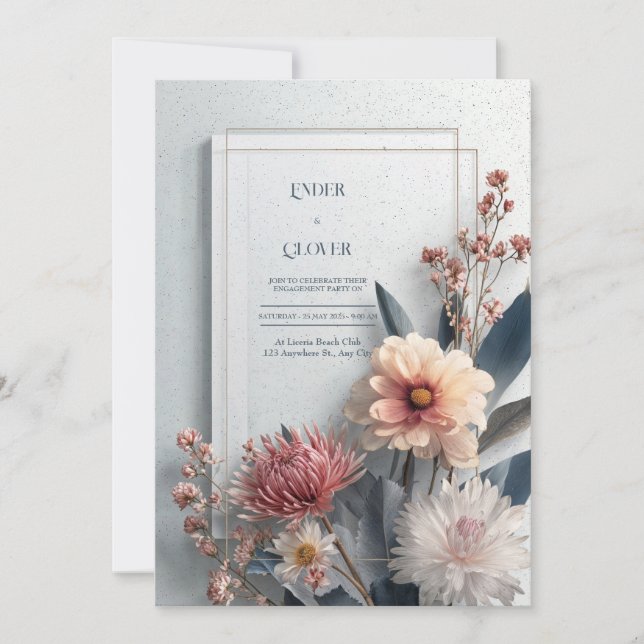 Modern Wildflower Floral Wedding Invitation (Front)