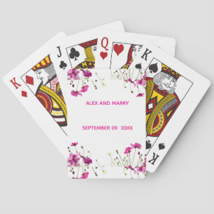 Modern Wildflower Garden Border Playing Cards