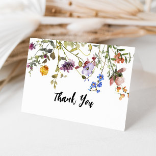 Modern Wildflower Garden Greenery Bridal Shower Thank You Card