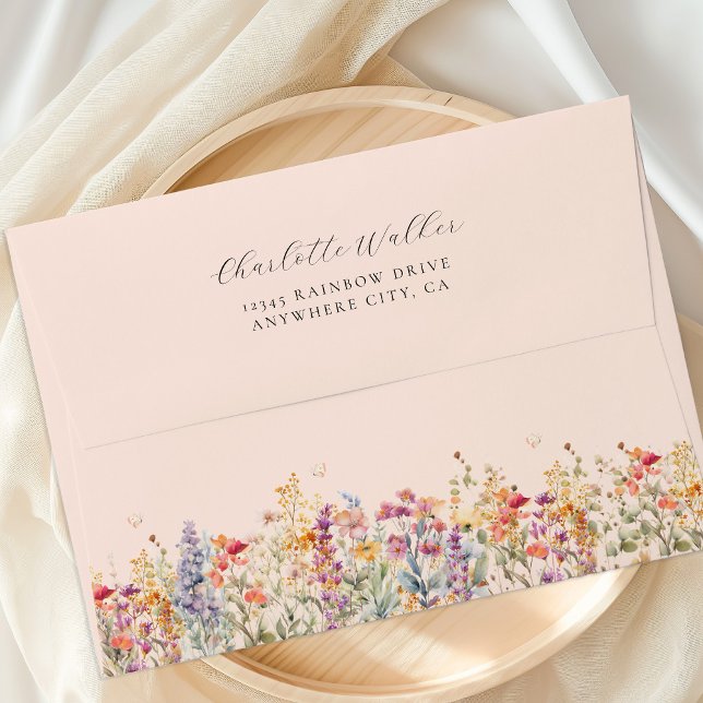 Modern, Wildflower Girl Baby Shower Envelope (Creator Uploaded)