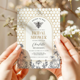 Modern Wildflower Honey Bee Bridal Shower Invitation