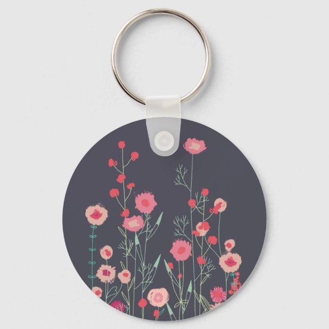 Modern Wildflower Key Ring (Front)
