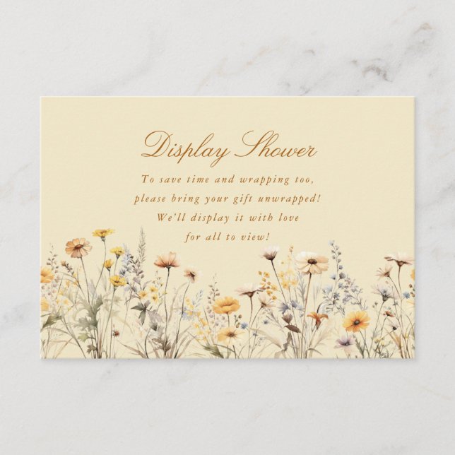 Modern Wildflower Love Is In Bloom Display Shower Enclosure Card (Front)