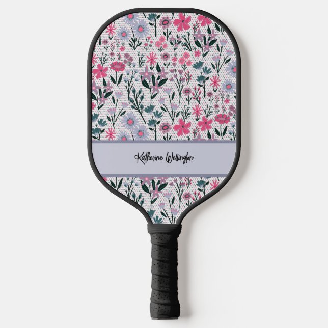 Modern Wildflower  Pickleball Paddle (Front)