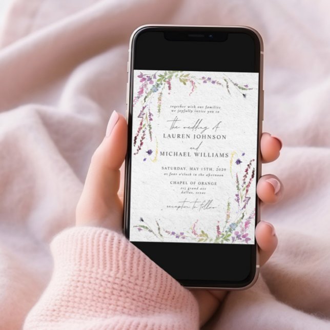 Modern Wildflower Watercolor Invitation (Creator Uploaded)