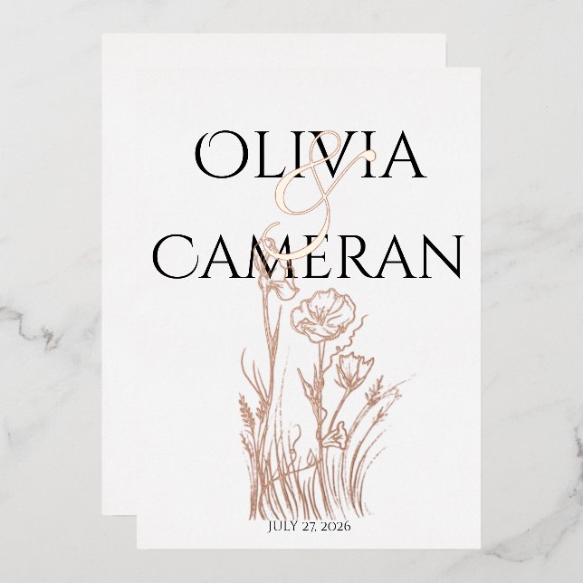 Modern Wildflower Wedding  (Front/Back)