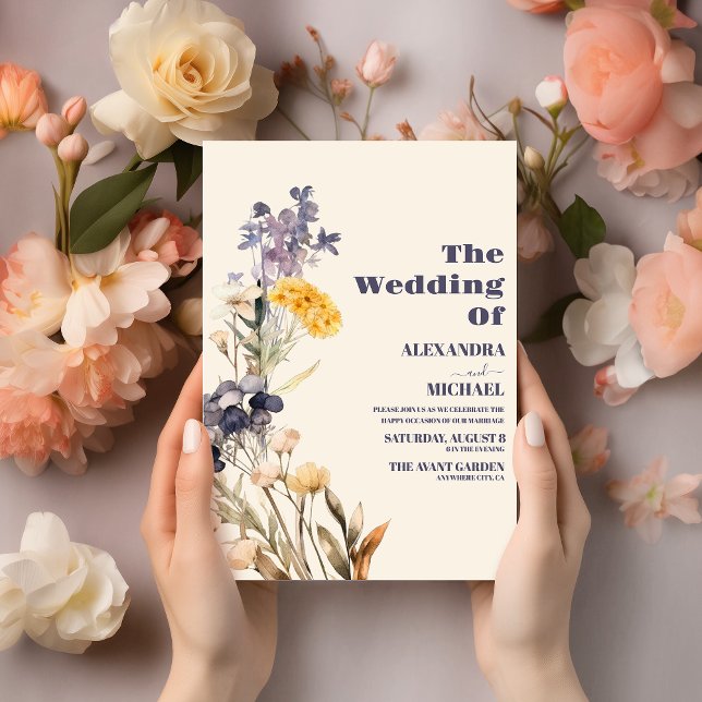Modern Wildflower Wedding  Invitation (Creator Uploaded)