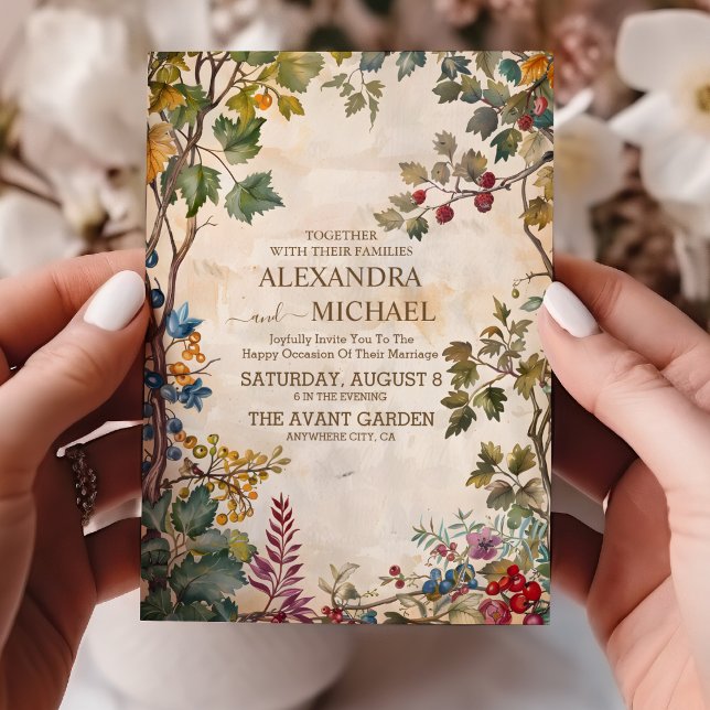 Modern Wildflower Wedding Invitation (Creator Uploaded)