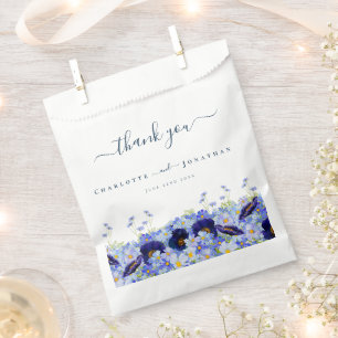 Modern Wildflower Wedding Thank You Favour Bags