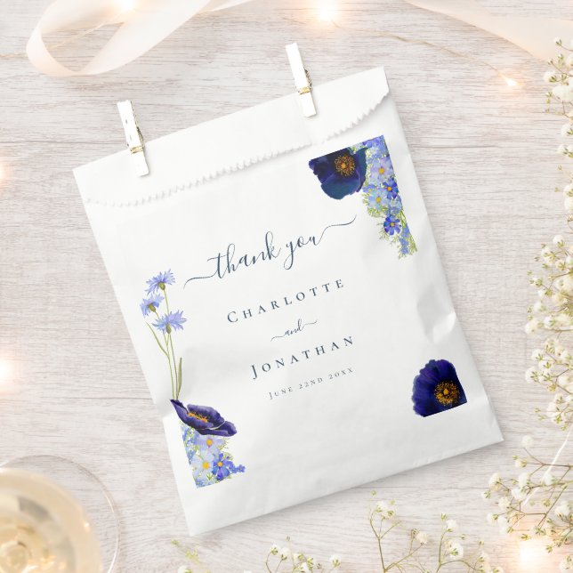 Modern Wildflower Wedding Thank You Favour Bags (Clipped)